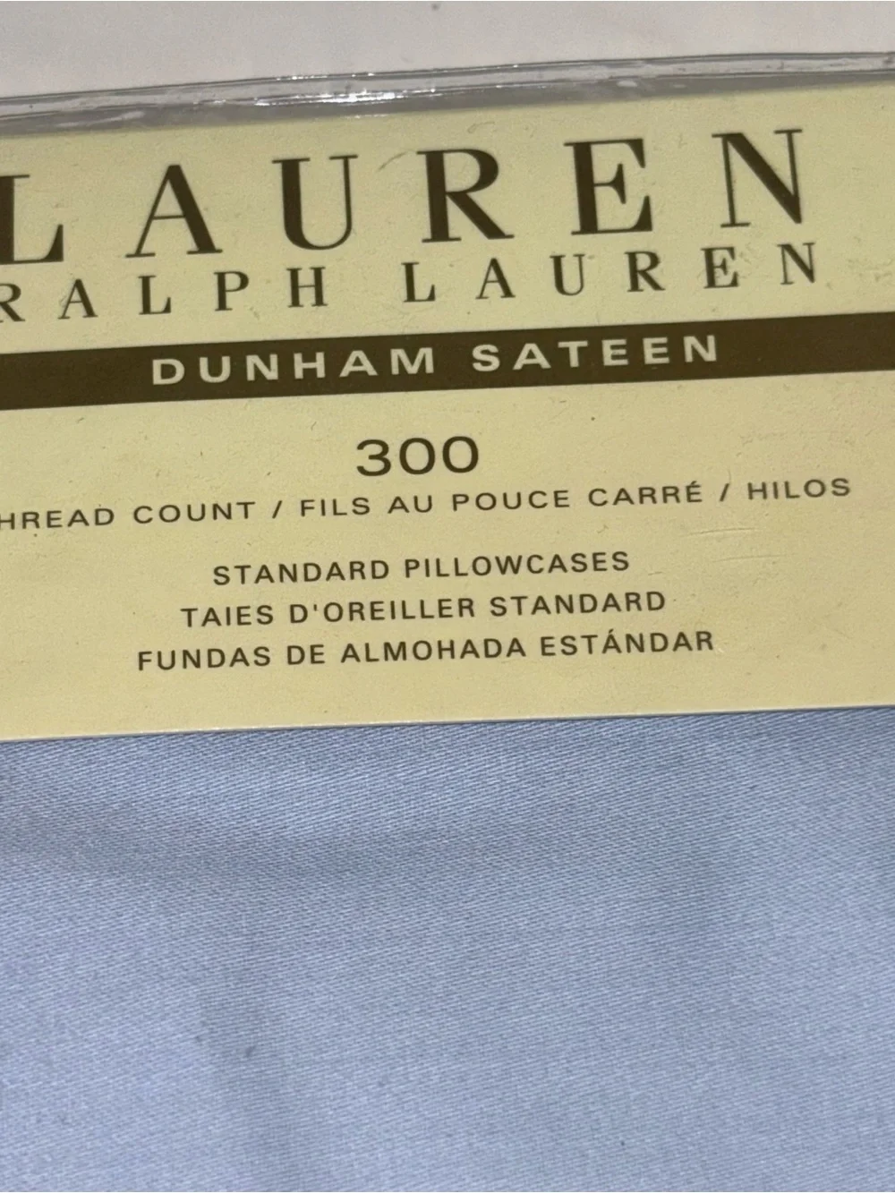 Ralph Lauren Dunham Sateen Blue Standard Pillowcases Pair 300 Thread Count